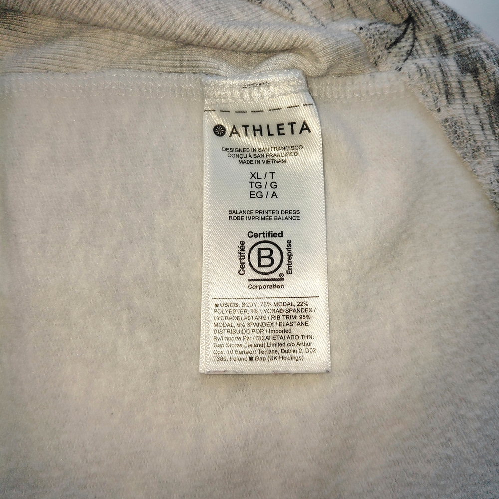 Athleta Balance Dress Sz XL Eden Floral Gray Pattern Very Good Used Condition - Picture 10 of 12